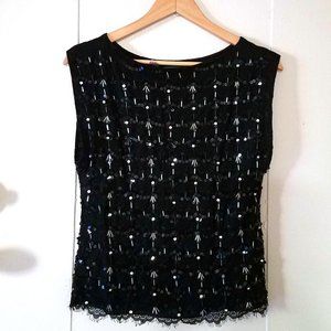 Alice + Olivia Beaded Sleeveless Top